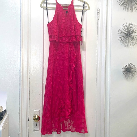 kensie Womens Lace Popover Dress with Gold Bar Detail size (2) - Picture 3 of 6